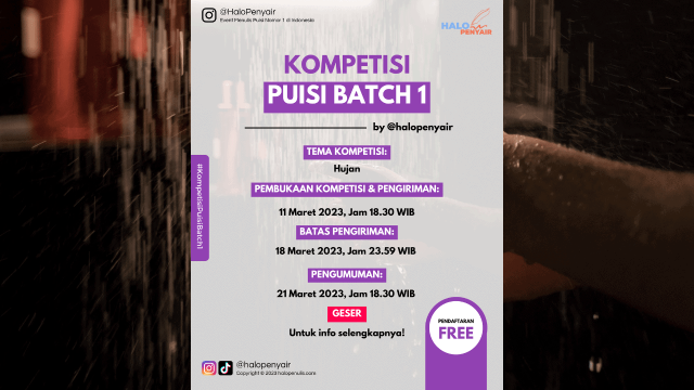 Kompetisi Puisi Batch 1 Tema Hujan SELESAI Halo Penulis Group Kompetisi Puisi Batch 1 Tema Hujan SELESAI Halo Penulis Group