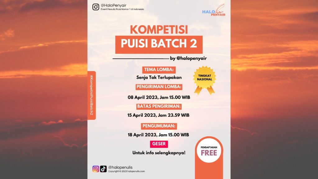Kompetisi Puisi Batch 2 Tema Senja Tak Terlupakan