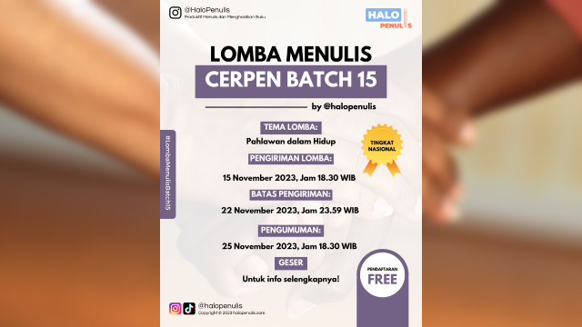 Lomba Menulis Batch 15 Tema Pahlawan dalam Hidup