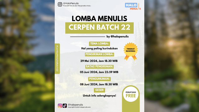 Lomba Menulis Batch 22 Tema Hal yang paling kurindukan