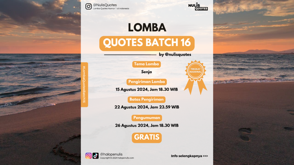 Lomba Quotes Batch 16 Tema Senja [SELESAI] - Halo Penulis Group